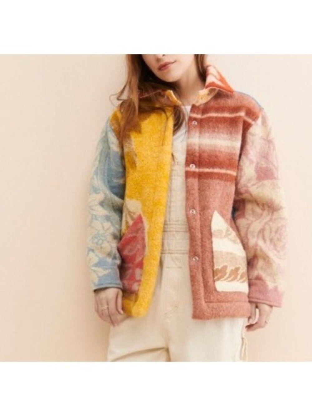 Carleen One Of a Kind Admore Wool Patchwork Jacket Cottagecore Country Womens S